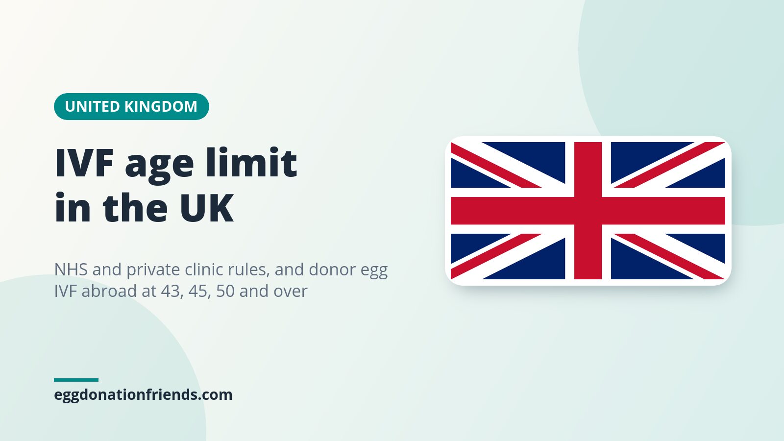 IVF age limit in the UK: NHS, private clinics and donor egg IVF abroad at 43, 45, 50 and over