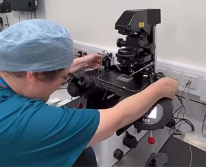 A person working in a lab.