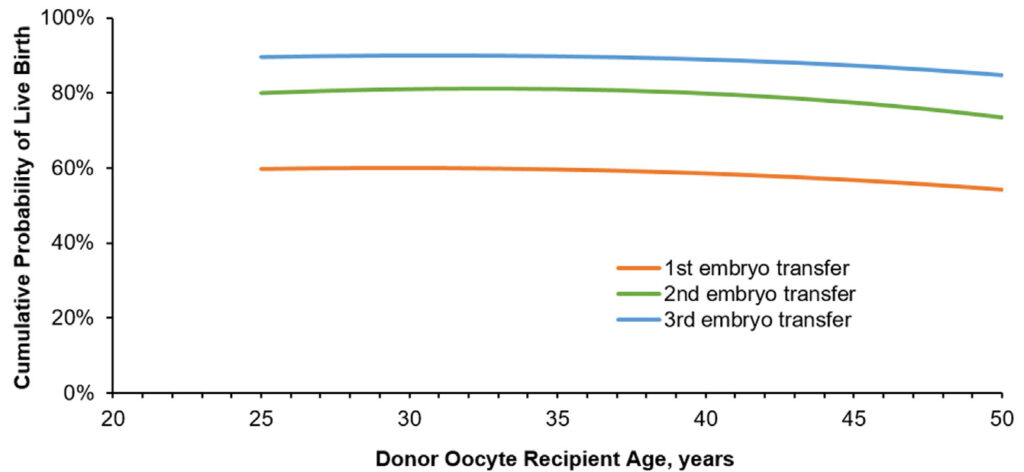 Chart illustrating How many donor egg IVF cycles are typically needed for success?